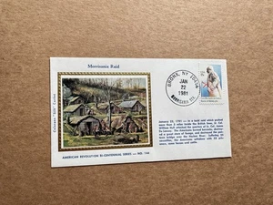 US 1981 Am Bicentennial Event Cover(144) +Morrisania Raid +Silk Cachet +Col Hull - Picture 1 of 1