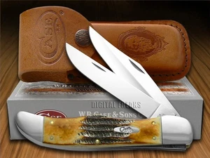 Case xx Knives Folding Hunter Genuine 6.5 Bone Stag Pocket Knife Stainless 03574 - Picture 1 of 4