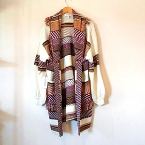 Shyanne Women's Striped Fringe Cardigan - Picture 1 of 8
