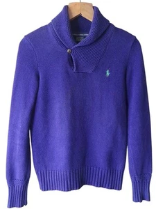 Ralph Lauren Sport Womens Jumper Small Purple Shawl Collar Pony Pullover Size S - Picture 1 of 11