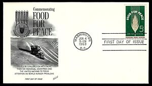 USA, SCOTT # 1231, FLEETWOOD FDC COVER 1963 FOOD FOR PEACE, FREEDOM FROM HUNGER