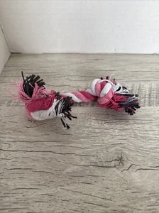Blend Double Knot Dog Chew Rope Toy Dental Cleaning 5 Inches for puppies Pink - Picture 1 of 5
