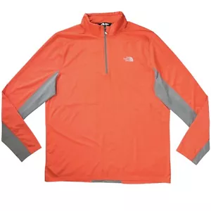 THE NORTH FACE 1/4 Zip Pullover Shirt Size XL Orange Long Sleeve Lightweight - Picture 1 of 10