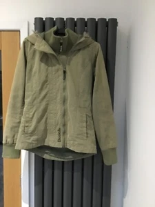 Khaki Green Bench Padded Fitted Hooded Parka Women Coat size M - Picture 1 of 19