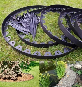 Gartenkante Flexibler Rasenrandweg Kunststoff Outdoor 10m + 50 STARKE Stifte - Bild 1 von 12