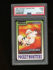 Pokemon PSA 7 Near Mint Growlithe 1997 Bandai Carddass Japanese Card
