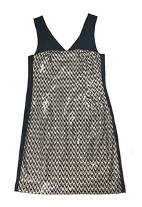 Robbie Bee 12 L Women's Dress Missy Sequin Sleeveless  Black Gold Cocktail Size - Imagen 1 de 5