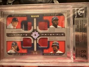 05 UD ultimate collection materials Quad patch Word Series Champions Red Sox 3/5