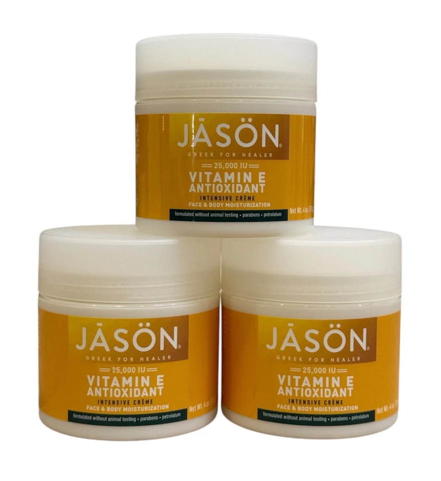 Crema intensiva antioxidante Jason Vitamina E 4 oz crema hidratante vegana (paquete de 3) Foto 1 de 4