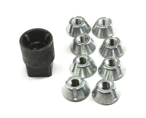 Installation Tool + 8pc 5/16-18 Tri-Groove Tamper Proof Security Nuts LPF430, 30 - Picture 1 of 5