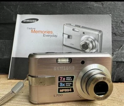 💥Samsung L700 7.2MP Compact Digital Camera Black💥WORKing Charger💥 - Bild 1 von 4