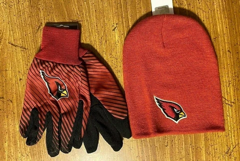 ARIZONA CARDINALS GLOVES AND BEANIE HAT SET Cover