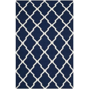 Safavieh Flat weave Wool Navy/ Ivory Area Rug 5' x 8' - Picture 1 of 1