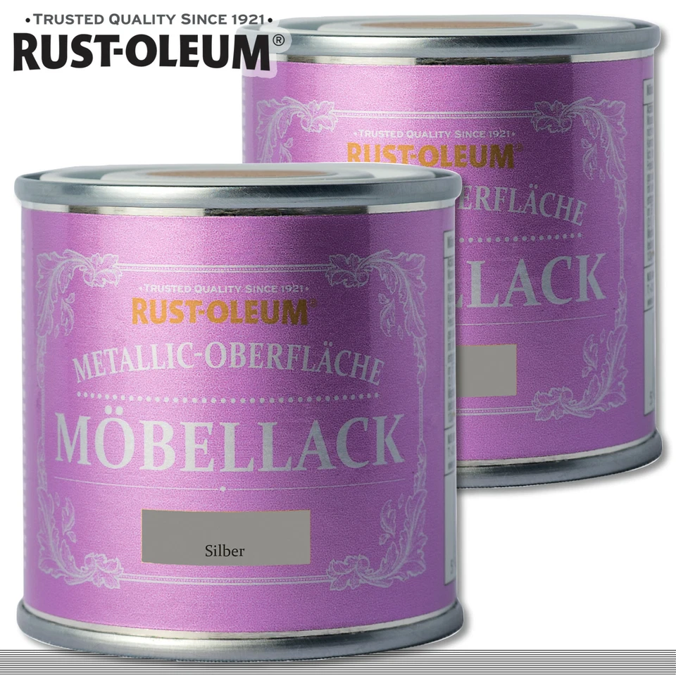 Rust-Oleum 2x125 ml Metallic Oberfläche Möbellack Silber Shabby Rustoleum Chalky - Bild 1 von 1