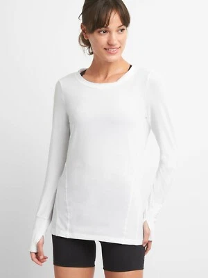 NUEVA CAMISETA BLANCA DE MANGA LARGA GAPFIT RESPIRE CON ESPALDA DE MALLA PEQUEÑA S PRECIO DE VENTA SUGERIDO POR EL FABRICANTE 32,95 EUR Foto 1 de 4