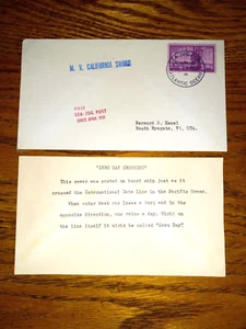 MV California Sword 1954 - First Sea Jug Post Since 1951-with card - Picture 1 of 3