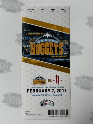 2011 Carmelo Anthony 50 Points Ticket 2/7/11 Rockets at Nuggets - Image 1 of 2