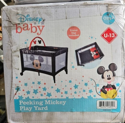 Disney Baby Peeking MIckey Play Yard with Travel Bag included - Image 1 of 2
