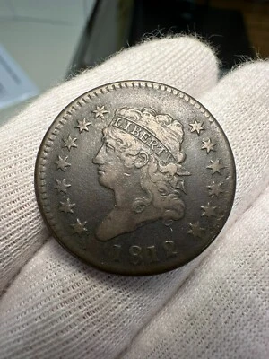 Centavo grande cabeza clásica 1812 en estado bastante bueno fecha clave Foto 1 de 4