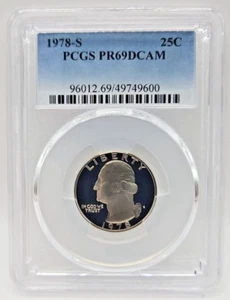 1978-S 25C PCGS PR69 DCAM Washington Quarter 25C Deep Cameo Rare High Quality - Picture 1 of 17