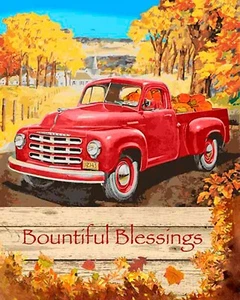 Red Truck Panel, 36" Panel, Bountiful Blessings, Pumpkin, 72452Z, TheFabricEdge - Bild 1 von 1