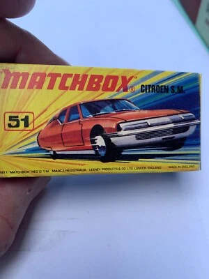 Matchbox Citroen S.M. in Box Red 51 Yr 1971 - Image 1 of 4