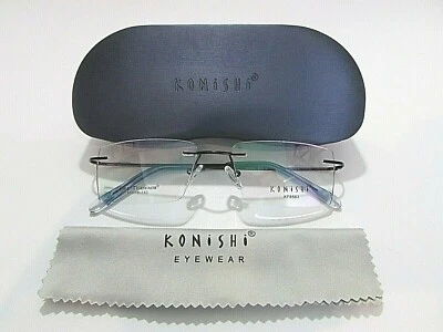 Clariti Konishi KF 8563 KF8563 C1 Satin Black Flex-Titanium Rimless Eyeglasses - Image 1 of 2