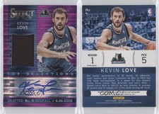 2013-14 Panini Select Top Selections Jersey Purple Prizm /30 Kevin Love #6 Auto