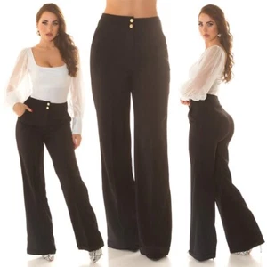 Pantalón de tela de negocios para mujer SeXy Miss Marlene pierna ancha cintura alta 34 36 38 40 - Imagen 1 de 17