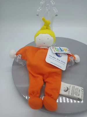 Under the Nile Stuffed Plush 8" Baby Buddy Rag Doll Lovey  Organic Orange/Yellow - Image 1 of 4