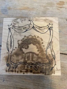 rubber moon rubber stamp. Designed By Dave Brethauer Moon And Stars Frame - Picture 1 of 8