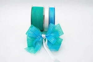 1.5" & 1/2" x 25YD + 3/8" 20YD Shinning Light Colored-Stripes Ribbon - Picture 1 of 5