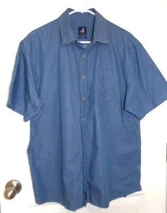 Ausgezeichnetes blau bedrucktes JOHNNIE-O Kurzarmhemd mit Tasche - XL - Bild 1 von 1