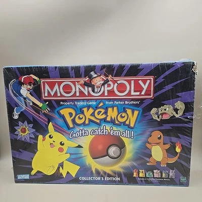 NUEVO Pokemon Edición Coleccionista Monopoly Juego de Mesa 1999 SELLADO Dañado Encogimiento/Caja Foto 1 de 4