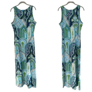 J. McLaughlin Maxi Dress Size M Paisley Print Catalina Cloth Resort Beach Tank - Picture 1 of 9