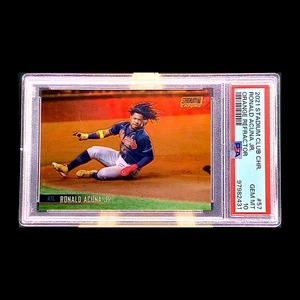 Topps Stadium Club 2021 cromo Ronald Acuna Jr. refractor naranja #57/25 PSA 10 - Imagen 1 de 2