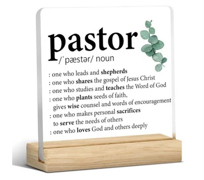 Placa Pastor con Soporte de Madera Regalo para Hogar o Iglesia Oficina Escritorio Foto 1 de 3