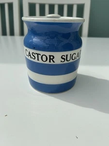 T G Green Cornishware Storage Jar Castor Sugar. Black Stamp 1930-1950s - Picture 1 of 4