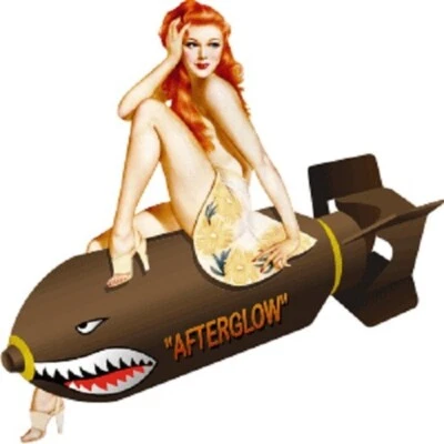 Calcomanía Pin Up Arte Nariz Militar "Afterglow" Chica Casino - 6" Ancho x 6" Alto Calcomanía Foto 1 de 4