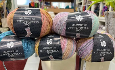 Lana Grossa Meilenweit 100 COTTON BAMBOO SPOT, Sockenwolle, 100g ca. 420m