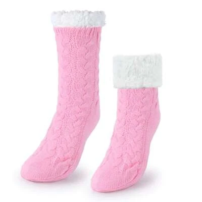Women Winter Super Soft Warm Cozy Fuzzy Fleece-Lined with Grippers Slipper Socks - Image 1 of 4
