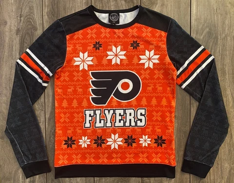 NHL Philadelphia Flyers Hockey Printed Ugly Christmas Sweater Adult Size Small Cover