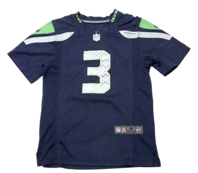 Camiseta deportiva de fútbol americano de los Seattle Seahawks Nike NFL Russell Wilson #3 talla juvenil mediana Foto 1 de 4