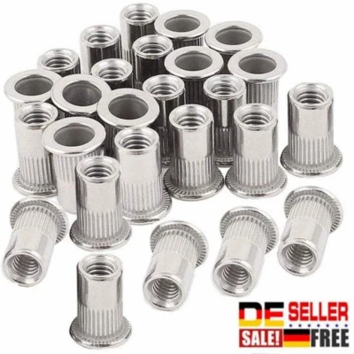 50 Stück Edelstahl Einnietmutter Flachkopf Einziehmutter Nietmutter M3-M10 - Bild 1 von 4