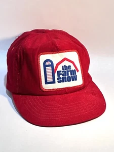 Vintage Truckers Hat The Farm Show Red Corduroy Adjustable  - Picture 1 of 12