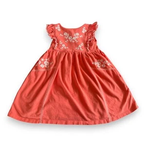 Mini Boden Floral Dress 5-6 Ruffle Sleeve White Piping Detail VGUC - Picture 1 of 3