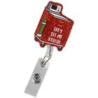 Acrylic Key chain Red Badge Reel Gift Id Card Holder  Office