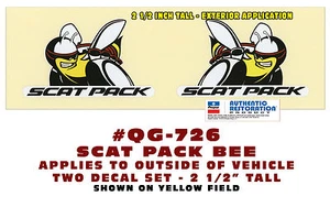 QG-726 DODGE - SCAT PACK BEE DECAL SET - 2 1/2" TALL - OUTSIDE APPLICATION - Bild 1 von 1