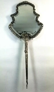Elaborate Important Dutch Holland Silver Hand Mirror 15.5 "High ca. 19-20th c. - Picture 1 of 11