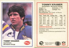 1982 Kellogg's #NNO Tommy Kramer - Near Mint
